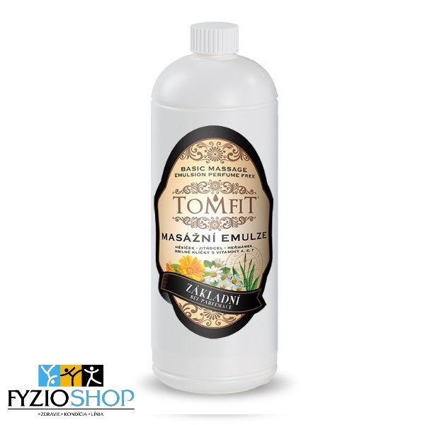 TOMFIT masážna emulzia základná bez parfumácie 1000 ml | neutrálny masážny základ